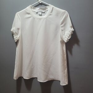 Belle Vere White Short Ruffle Sleeve Top  XS